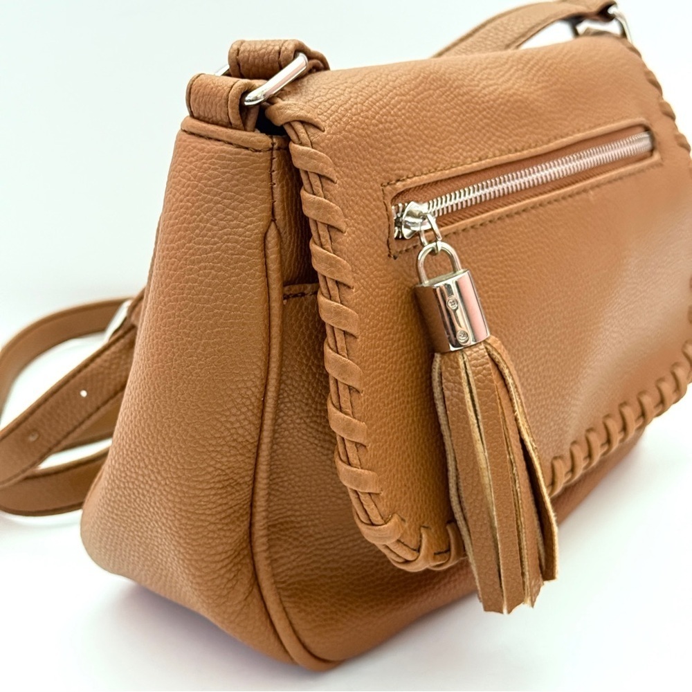 Nine West Tan Crossbody Handbag with Tassel Design - Picture 4 of 14